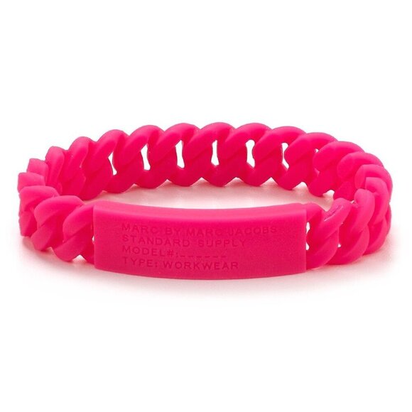 Marc by Marc Jacobs HOT PINK Braided Silicone Rubber Bracelet NWT - Picture 1 of 3